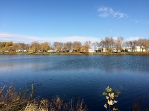 D&W Lake RV Park...the best thing we found in Champaign, IL.  Taken from across the lake from our site the day before the wind and cold blew in.
