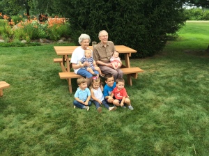 Saturday was the "after wedding" and Marcia's birthday. Another opportunity for some photos. This is mom and dad with all the great grands.