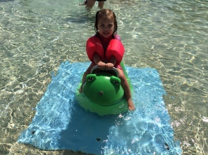 Peyton is fearless in the water. She must have done down the water slide by herself 20 times, giggling all the way.
