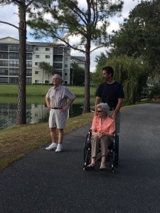 We also got to spend more time with mom and dad and actually got out for a nice walk around the lake where they live...and played cards too of course!
